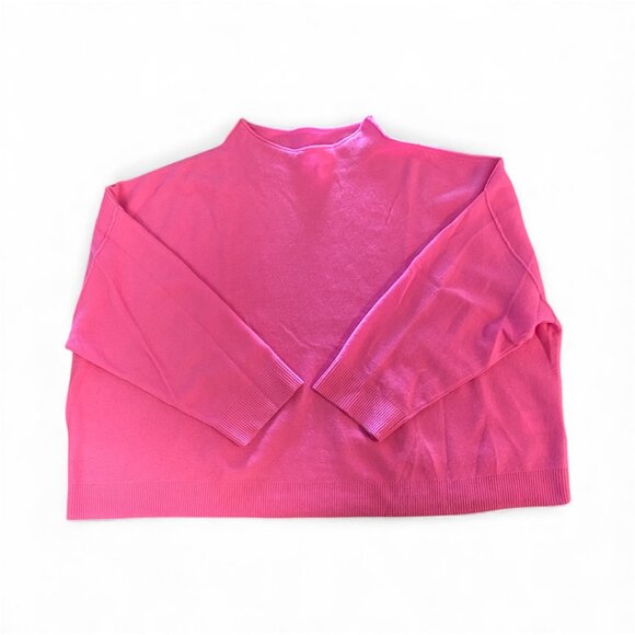 Pilcro Anthropologie The Alani 100% Cashmere Mock-Neck Sweater Neon Hot Pink 3XL - Picture 7 of 10